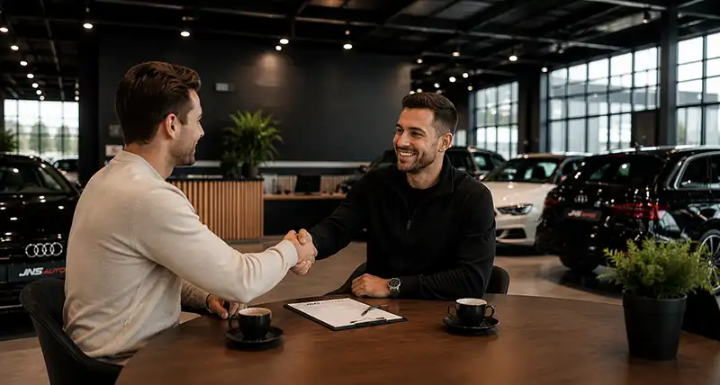 Moderne occasion showroom van JNS Auto’s in Gemert